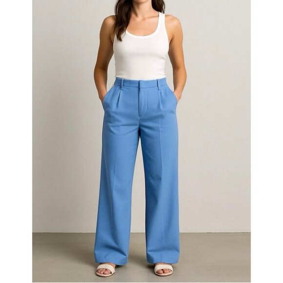 Abercrombie & Fitch Pants - Abercrombie & Fitch Womens Blue Wide-Leg Trousers Size S